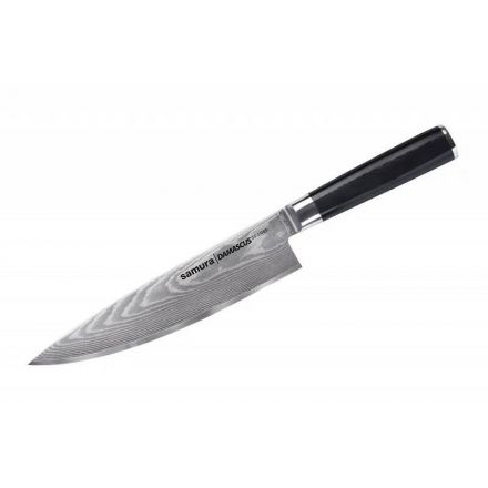 Нож кухонный "Samura DAMASCUS" Шеф 200 мм, G-10, дамаск 67 слоев